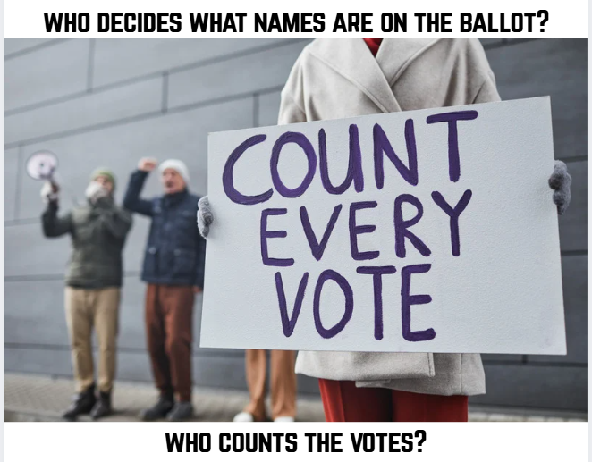 Election protest with a sign that says "COUNT EVERY VOTE"